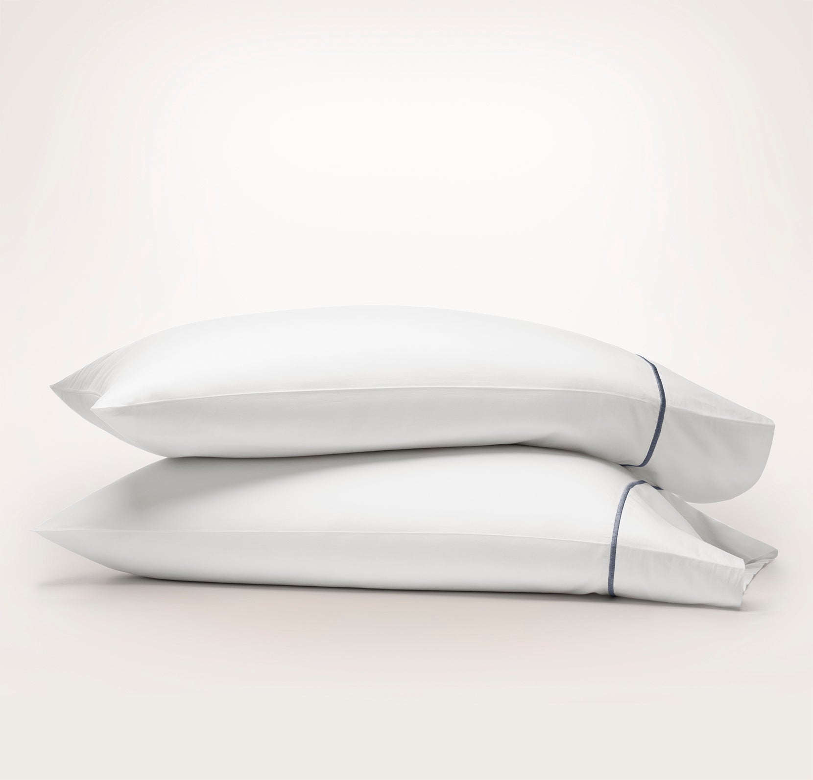 Signature Embellished Pillowcase Set in White/Mineral Embroidered