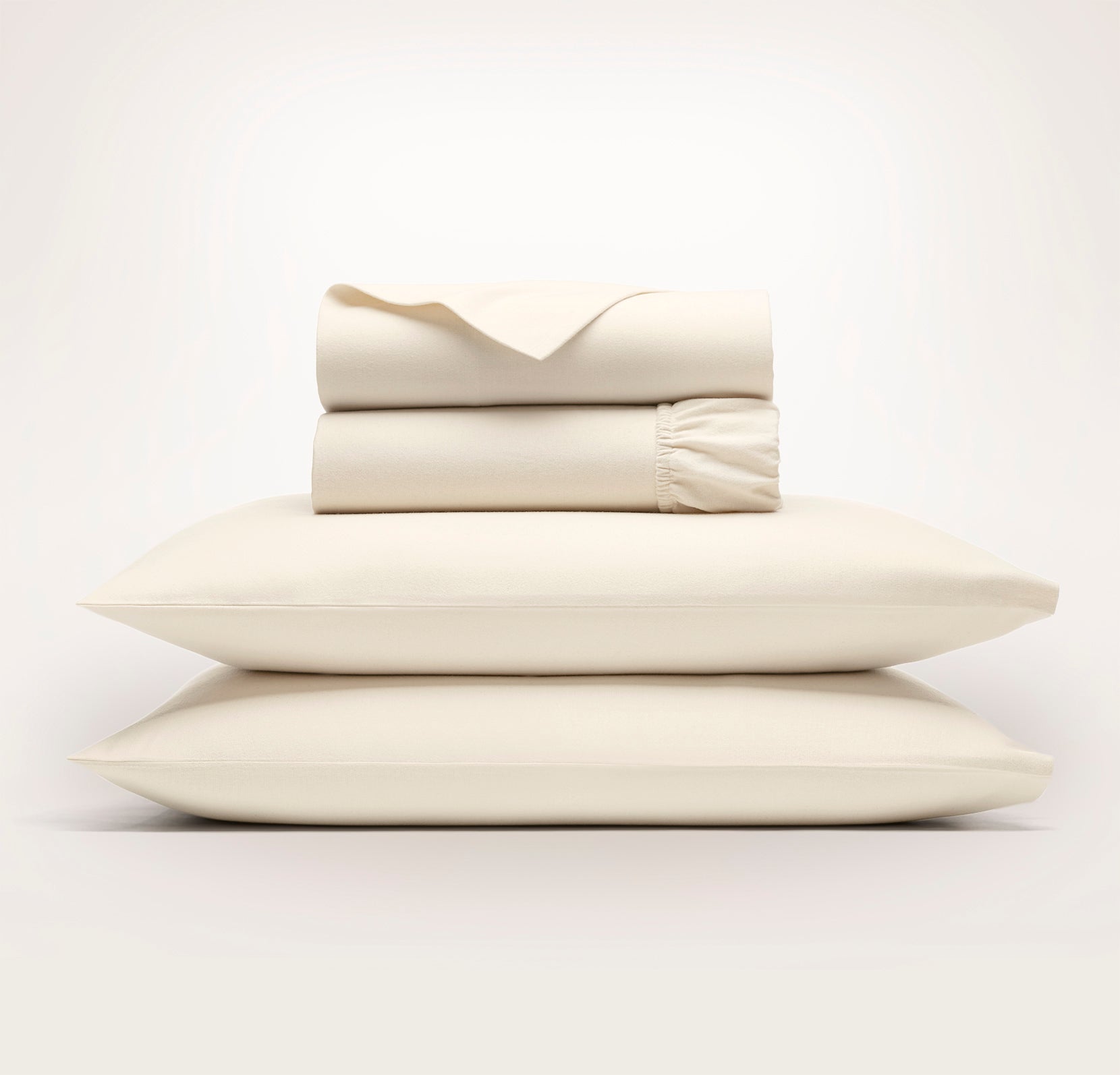 Flannel Solid Sheet Set in Natural