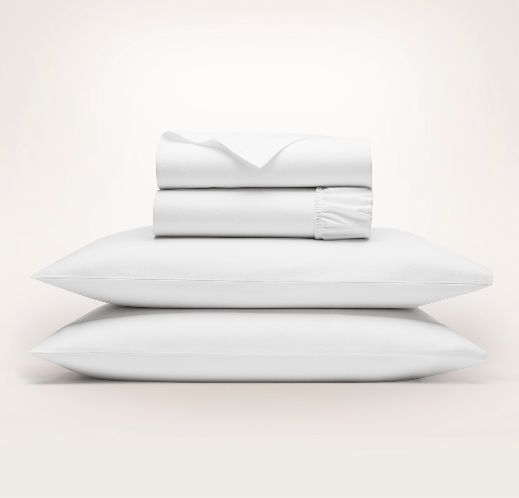 Flannel Solid Sheet Set in White