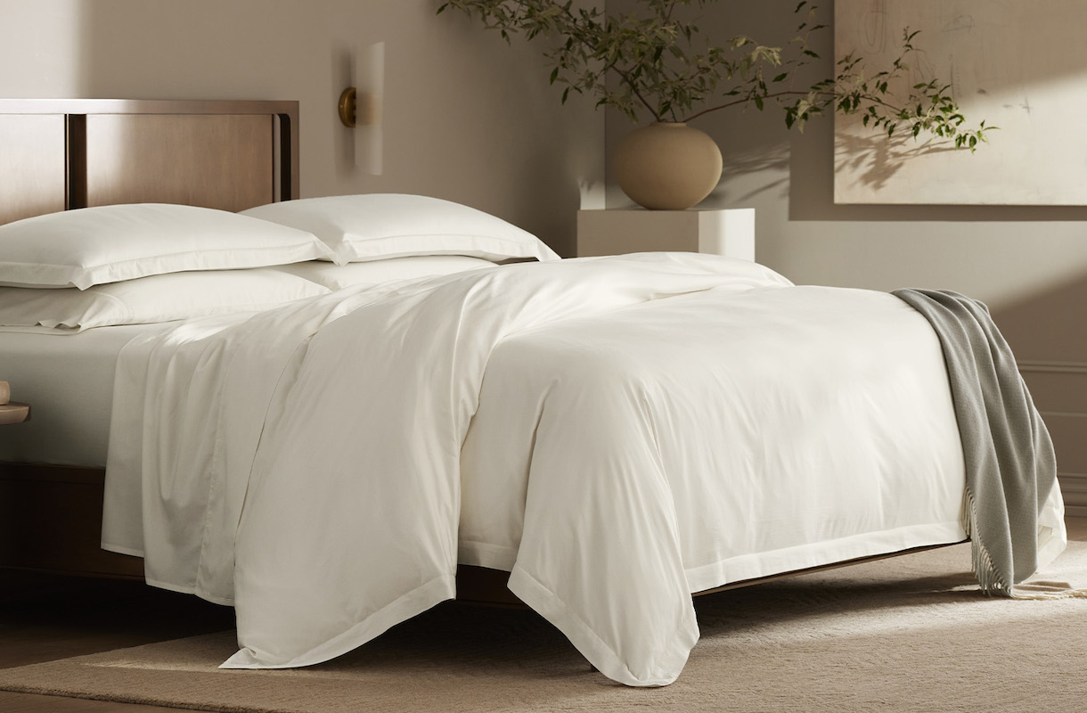 Signature Hemmed Duvet Set - Cream - Recirculation Tile