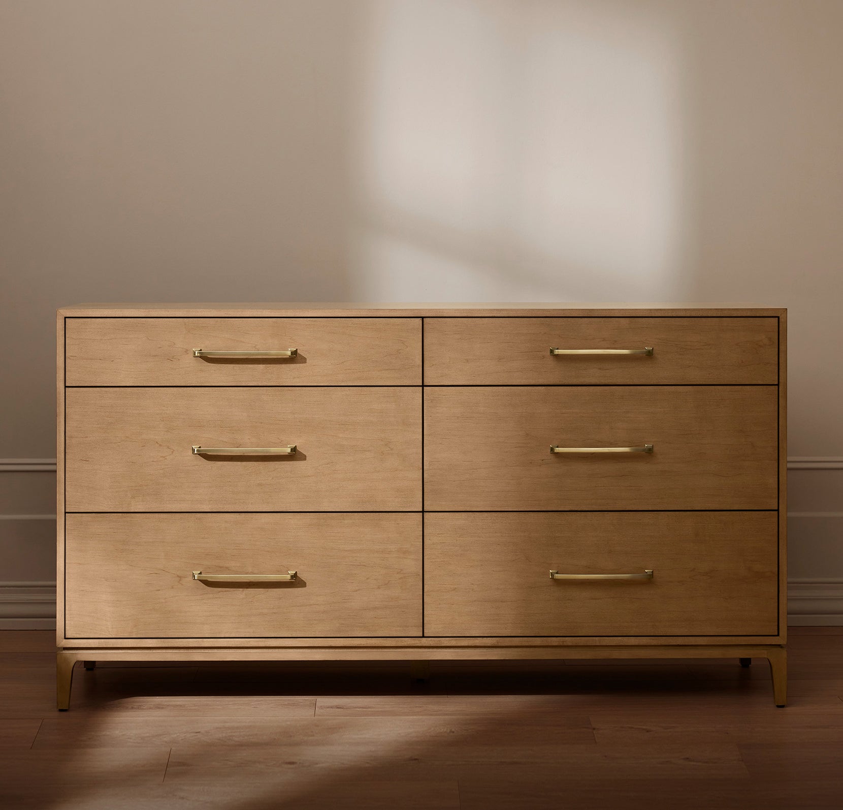 6-Drawer Wood Dresser in Bluff