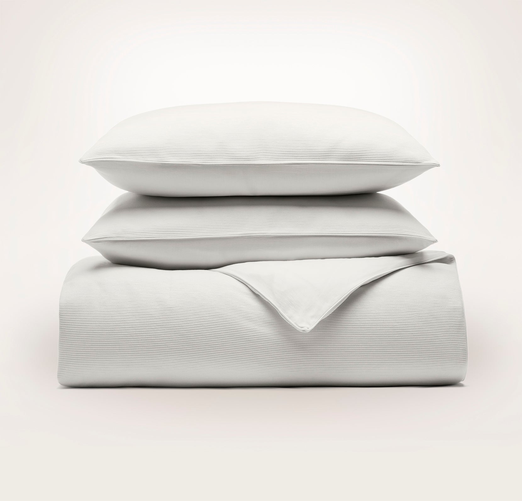 Ottoman Rib Duvet Set in White