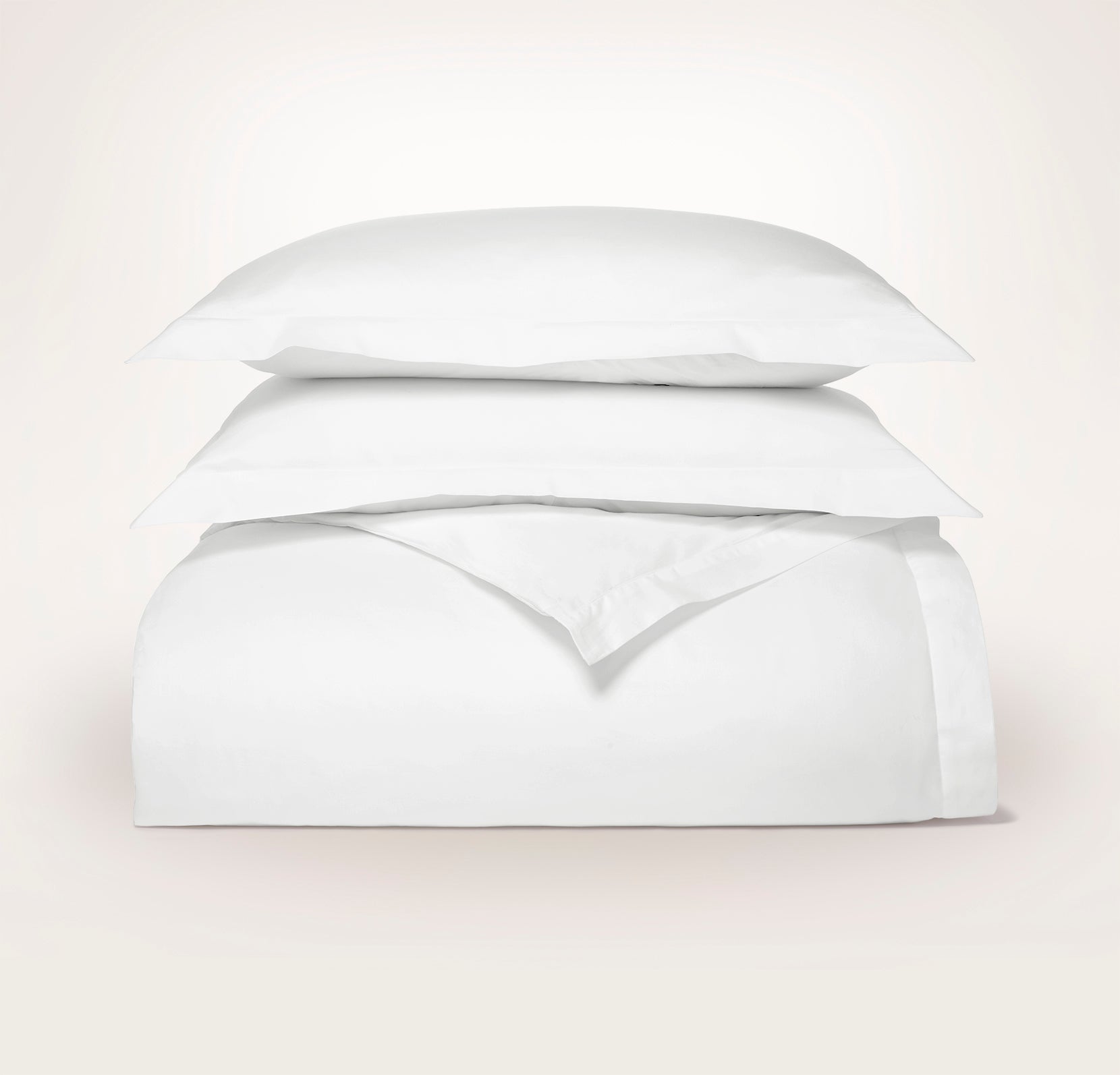 Signature Hemmed Duvet Set in White