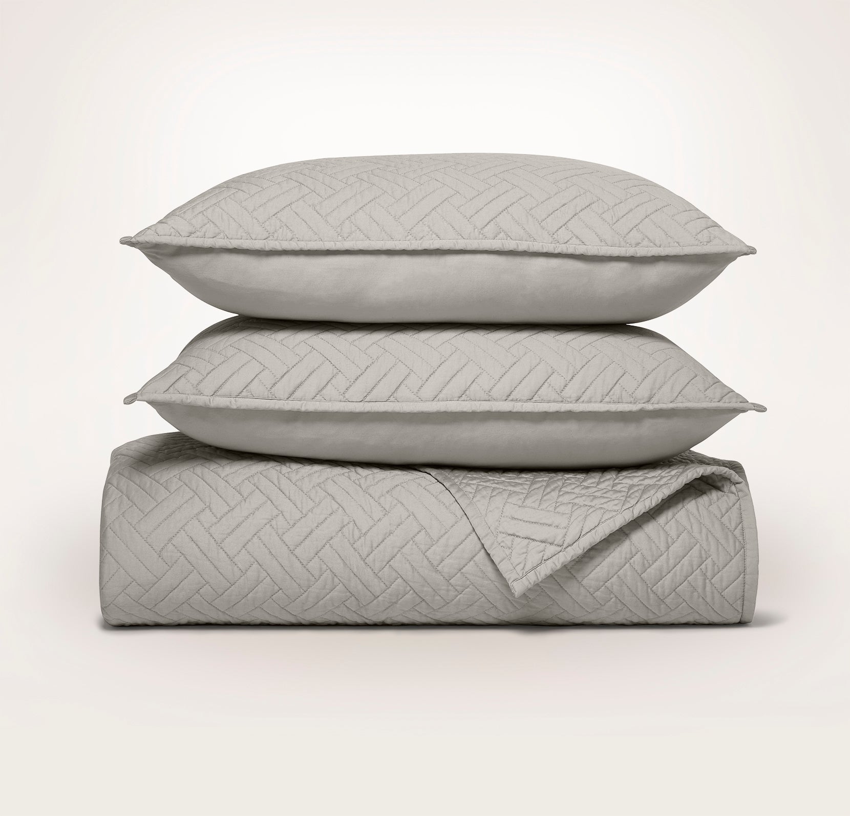 Signature Basketweave Quilt Set in Pewter