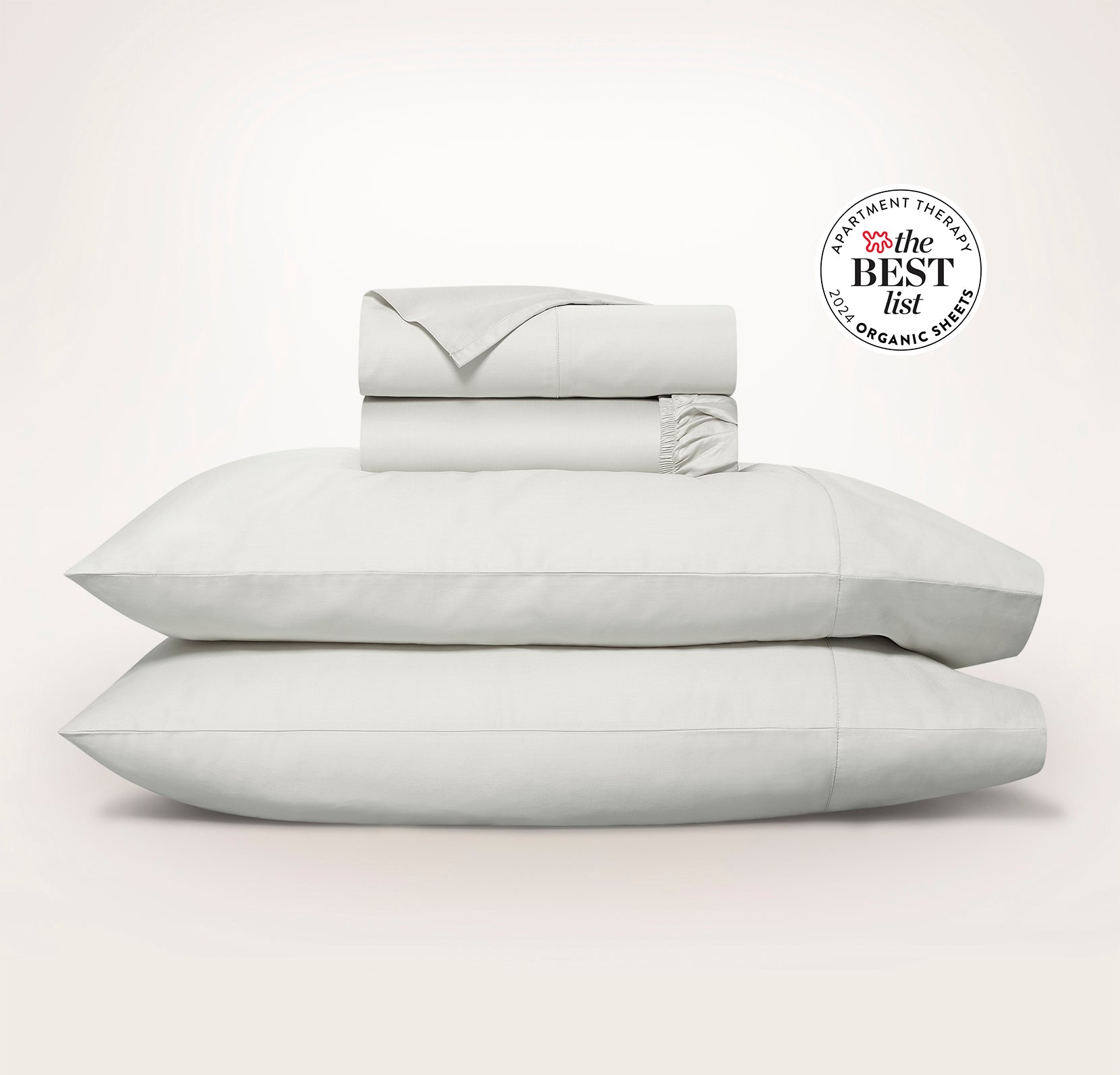 Percale Hemmed Sheet Set in Mist