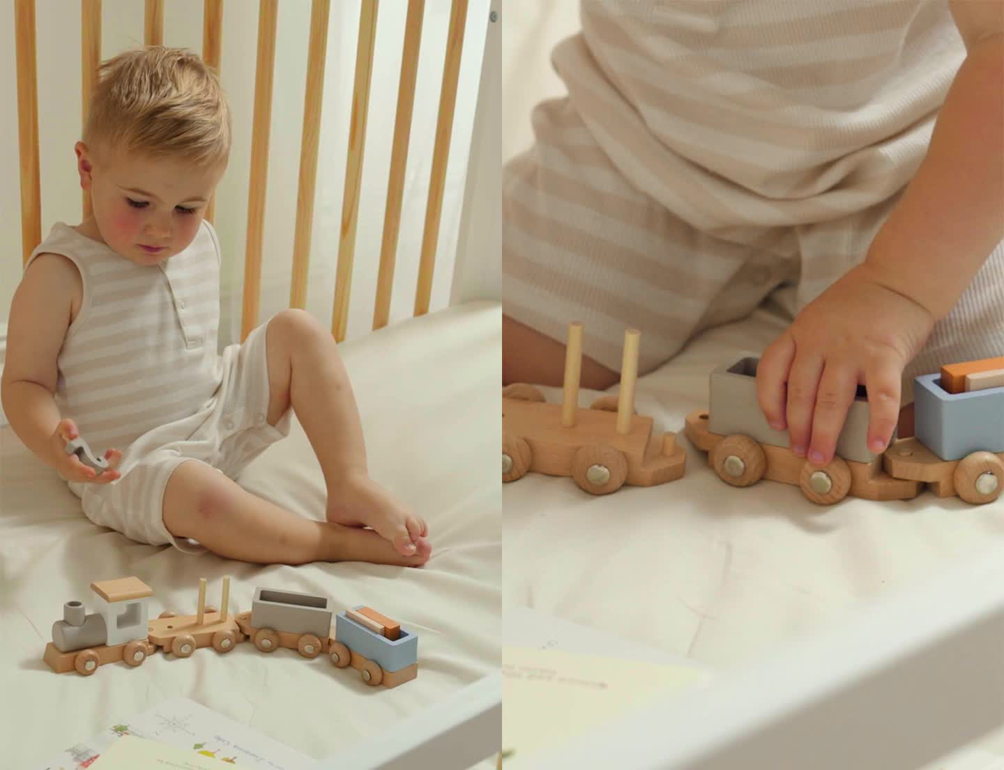 video background image - A video of kids in the signature hemmed fitted crib sheet